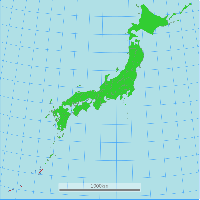 Location of Okinawa Prefecture